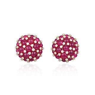 Aletto Brothers Ruby and Diamond Cluster Earrings