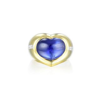 A Ceylon Sapphire Heart Ring