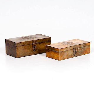 Russian Brass Tobacco Boxes 