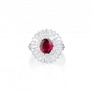 A Ruby and Diamond Ballerina Ring