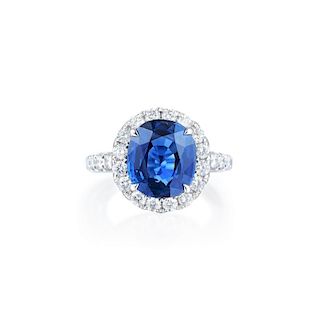 A 5.00-Carat Sapphire and Diamond Ring