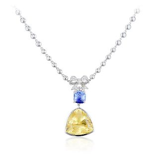 A Sapphire and Diamond Pendant Necklace