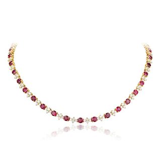 Tiffany & Co. Ruby and Diamond Necklace