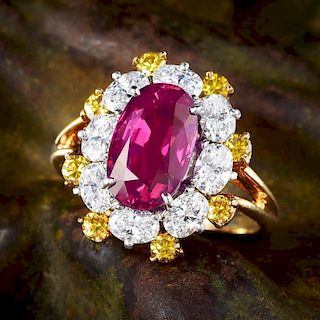 Oscar Heyman Brothers 3.64-Carat Ruby and Diamond Ring