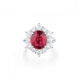 A 5.01-Carat Ruby and Diamond Ring