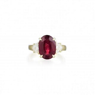 A 5.36-Carat Ruby and Diamond Ring