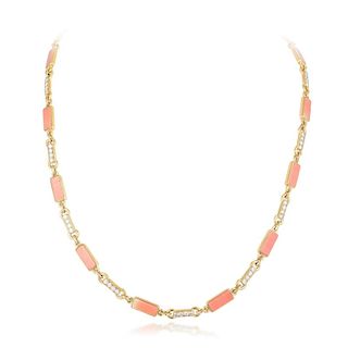 Van Cleef & Arpels Coral and Diamond Necklace