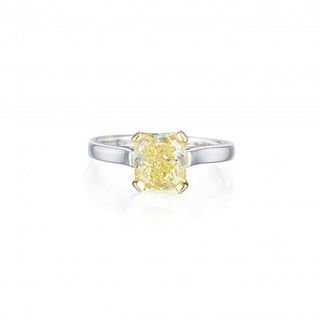 A 2.06-Carat Fancy Yellow Diamond Solitaire Ring