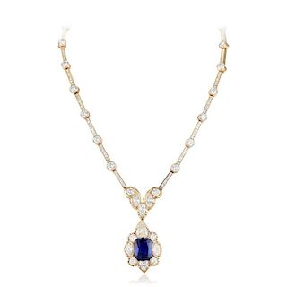 A Sapphire and Diamond Necklace