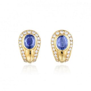 Cartier Sapphire and Diamond Earrings