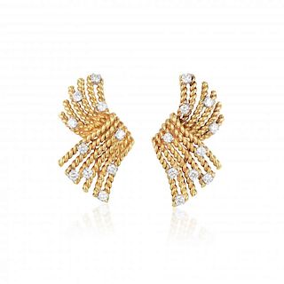 Tiffany & Co. Schlumberger V Rope and Diamond Earrings