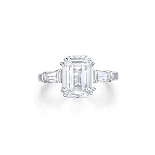 A 3.29-Carat Emerald-Cut Diamond Ring