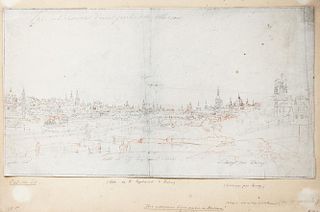 Auguste-Jean-Baptiste-Antoine Cadolle - View of the Kremlin, Moscow, Russia. An Original Sketch, 1820s