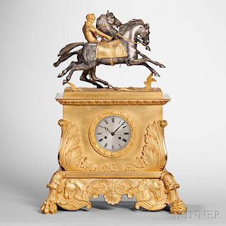 Ormolu-mounted Gilt Figural Mantel Clock