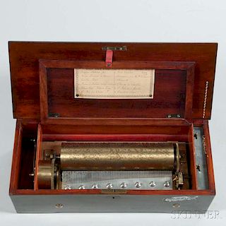 Lever-wind 3-inch Diameter Cylinder Musical Box