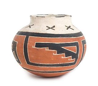 A Polychrome Pueblo Pottery Jar Height 6 x width 6 inches