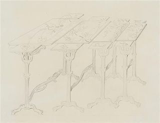 * Emile Galle, (French, 1846-1904), Sketch for Nesting Tables