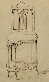 * Emile Galle, (French, 1846-1904), Sketch for Side Table