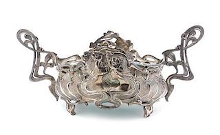 * A Continental Silver Jardiniere, Width over handles 15 1/4 inches.