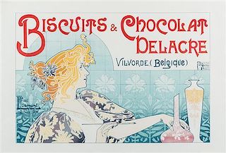 * Henri Privat-Livemont, (Belgian, 1861-1936), Biscuits & Chocolat Delacre, 1896