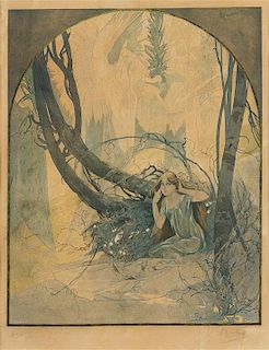 * Alphonse Mucha, (Czech, 1860-1939), La carillon de Paques reveille la nature, 1896