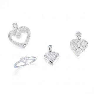 A Lot of Diamond Heart Jewelry