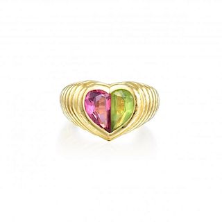 Bulgari Two-Stone Heart Ring