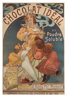 * Alphonse Mucha, (Czech, 1860-1939), Chocolat ideal, 1897