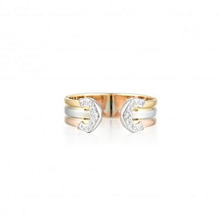 Cartier Tri-Gold Diamond 'C' de Cartier Ring