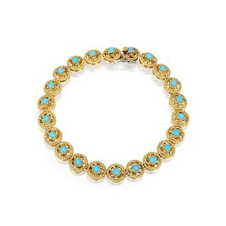 Cartier Gold and Turquoise Bracelet