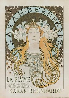 * Alphonse Mucha, (Czech, 1860-1939), Sarah Bernhardt (La Plume), 1896