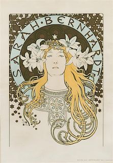 * Alphonse Mucha, (Czech, 1960-1939), Sarah Bernhardt (La Plume), 1896
