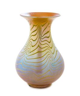 * A Durand Iridescent Glass Vase, Height 8 1/4 inches.