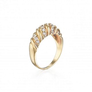 A Gold and Diamond Ring