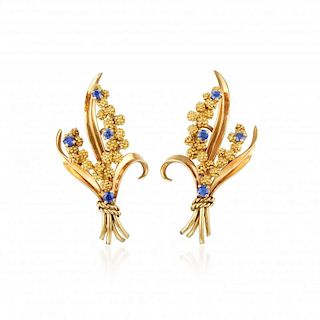 Fred Paris Gold Thistle Earrings