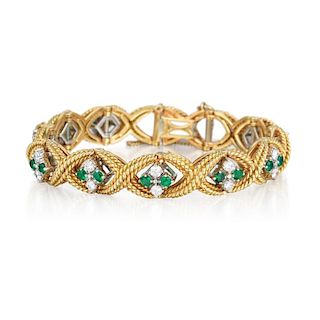 Jabel Gold, Diamond and Emerald Bracelet