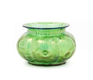 * A Loetz Iridescent Glass Vase, Diameter 7 inches.