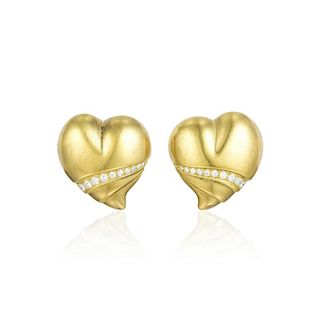 Vahe Naltchayan Heart-Shaped Diamond Earrings