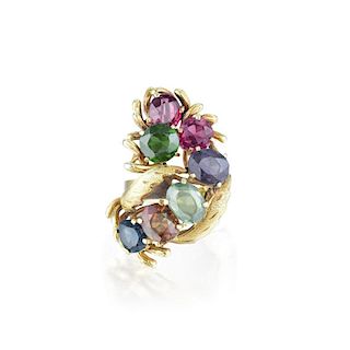 A Multicolored Gemstone Ring
