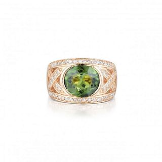 A Green Tourmaline Ring