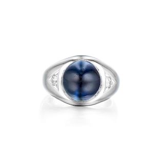 A Sapphire and Diamond Men's Ring
