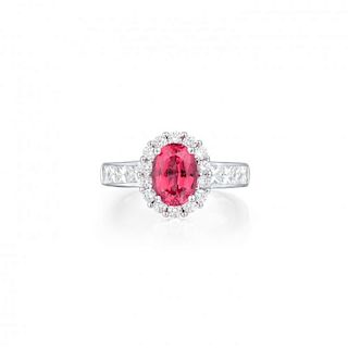 A 2.08-Carat Spinel and Diamond Ring
