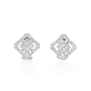 A Pair of Diamond Stud Earrings