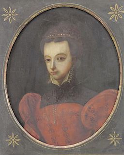 18th/19th Century Oil on Slate. Portrait of a Lady