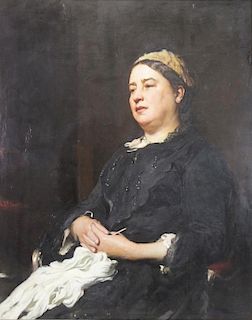 HOLL, Frank. Oil on Canvas. Portrait of a Seated