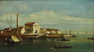 BRESSAN. Oil on Canvas. "Isola di Mazorbo" 1960.