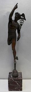 UNSIGNED, Bronze Sculpture of "Mercury" on Marble