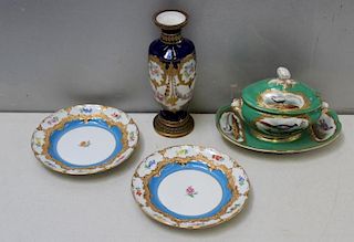 Sevres and Meissen Porcelain Grouping.