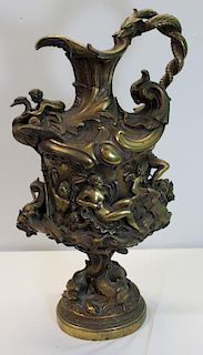 Large and Fine Classical Style Bronze Ewer.
