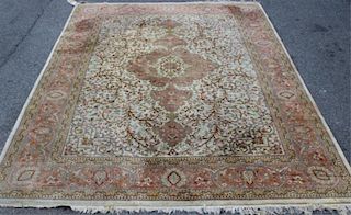 Vintage and Finely Woven Carpet with a Center